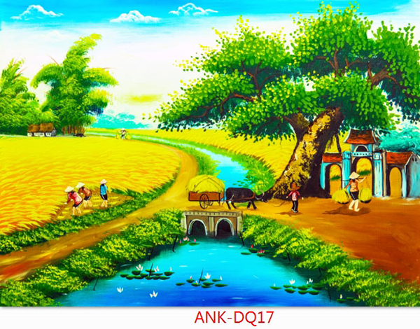 Gạch tranh cánh đồng Anh Khang ANK-DQ17