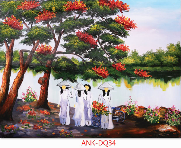 Gạch tranh cánh đồng Anh Khang ANK-DQ34