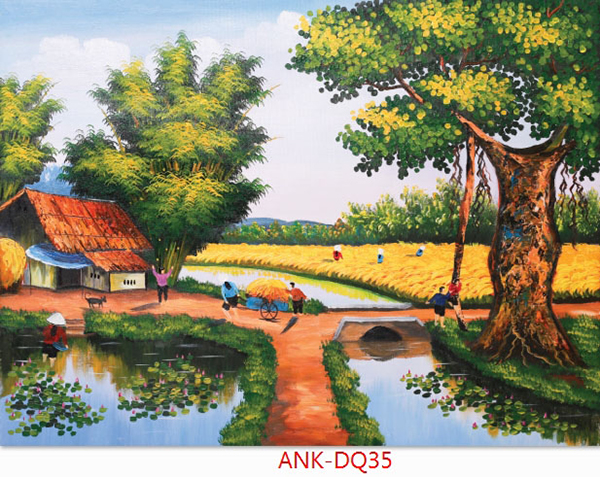 Gạch tranh cánh đồng Anh Khang ANK-DQ35