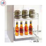 Giá đựng gia vị nan dẹt inox bóng – ray giảm chấn Eurokit JEPL.25 Giá đựng gia vị nan dẹt inox bóng – ray giảm chấn Eurokit JEPL.25
