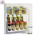 Giá đựng gia vị nan dẹt inox bóng – ray giảm chấn Eurokit JEPL.40 Giá đựng gia vị nan dẹt inox bóng – ray giảm chấn Eurokit JEPL.40