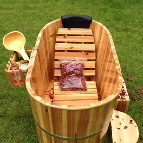 Bồn tắm gỗ pơ mu ngâm thuốc chịu nước 120 (đặt theo yêu cầu )