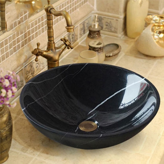 Chậu rửa mặt đá nghệ thuật vân đá đen CL-S021
