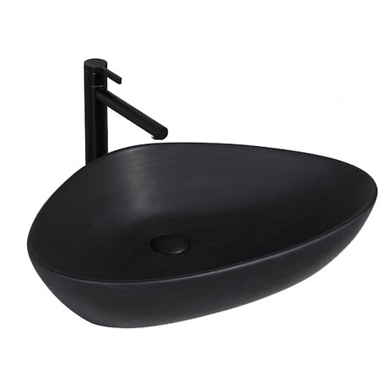 Chậu rửa mặt lavabo dương bàn màu đen Miken MKC-2203