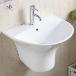 Chậu rửa mặt lavabo ROY R-5300B chân liền