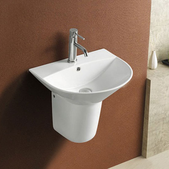 Chậu rửa mặt lavabo ROY R-5300SE/5300SE-H chân lửng Chậu rửa mặt lavabo ROY R-5300SE/5300SE-H chân lửng