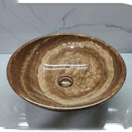 Chậu rửa lavabo Eximstone Mini Vàng Vân Gỗ