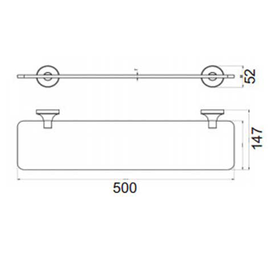 Kệ kính Geler 3404-1 kính chịu lực mài cạnh Kệ kính Geler 3404-1 kính chịu lực mài cạnh