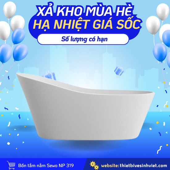 Bồn tắm Sewo NP-319 kích thước chiều dài 1m8