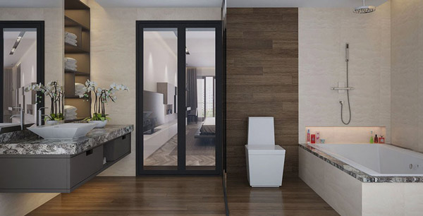Mẫu nhà tắm có bồn tắm cho nhà phố và chung cư