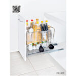 Giá dao thớt inox nan vuông – ray giảm chấn Kitplus DE 30T Giá dao thớt inox nan vuông – ray giảm chấn Kitplus DE 30T