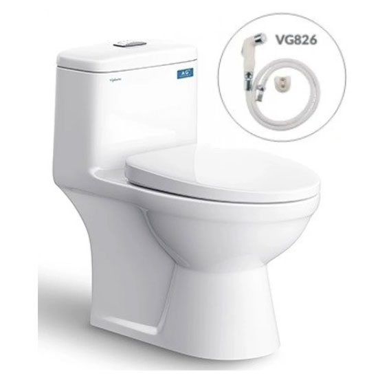 Bồn cầu Viglacera BL5V 1 khối + Vòi xịt VG826