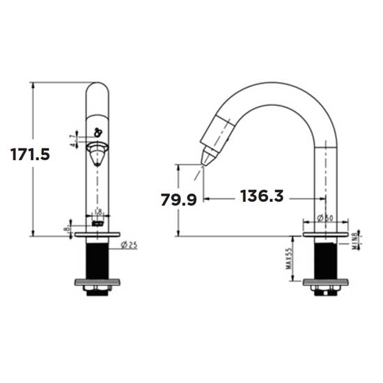 Vòi rửa lavabo American WF-8102 cảm ứng