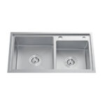 Chậu rửa bát đúc 2 hố cân 304 BANCOOT Cielo 1102 Chậu rửa bát đúc 2 hố cân 304 BANCOOT Cielo 1102