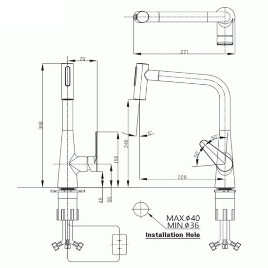 Vòi rửa bát Mirolin MK-636 nóng lạnh