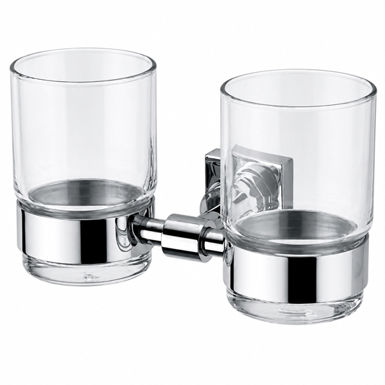 Kệ cốc đôi Geler 2211-2 khung inox có kèm cốc
