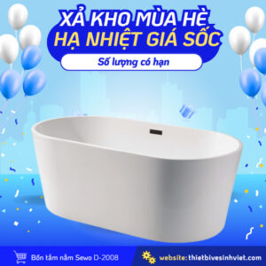 Bồn tắm Sewo D-2008 kích thước 1m2 màu trắng