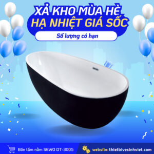 Bồn tắm Sewo DT-3005 kích thước 1m7 màu đen