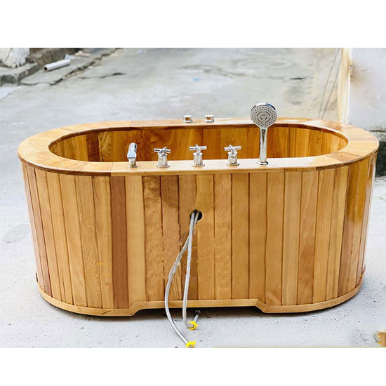 Bồn tắm gỗ massage Pơ Mu Lạc Hồng 09