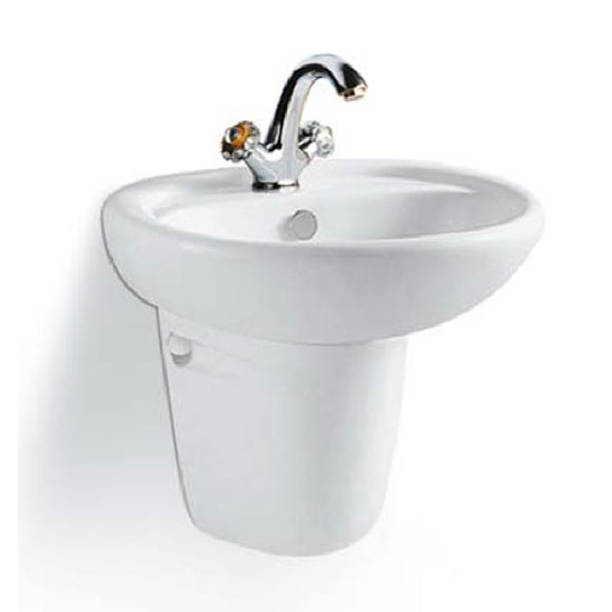 Chậu rửa lavabo Bravat C22358W-1 treo tường