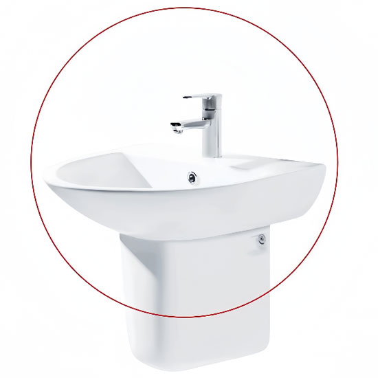 Chậu rửa lavabo Bravat CX04008W-1A-VN treo tường