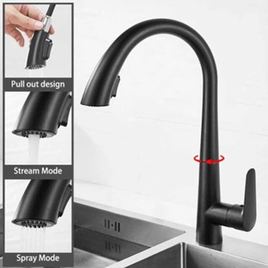 Vòi rửa bát Henry HR-VB8462 nóng lạnh dây rút