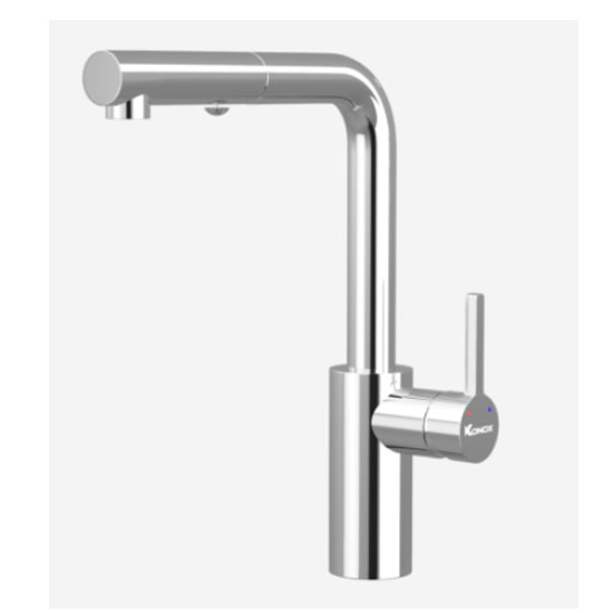 Vòi rửa bát Konox Vira Chrome nóng lạnh dây rút