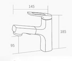 Vòi rửa lavabo Sewo H-5000F dây rút nóng lạnh Vòi rửa lavabo Sewo H-5000F dây rút nóng lạnh