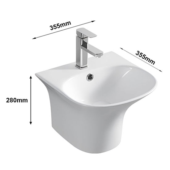 Chậu rửa mặt lavabo ROY R-5100D liền chân