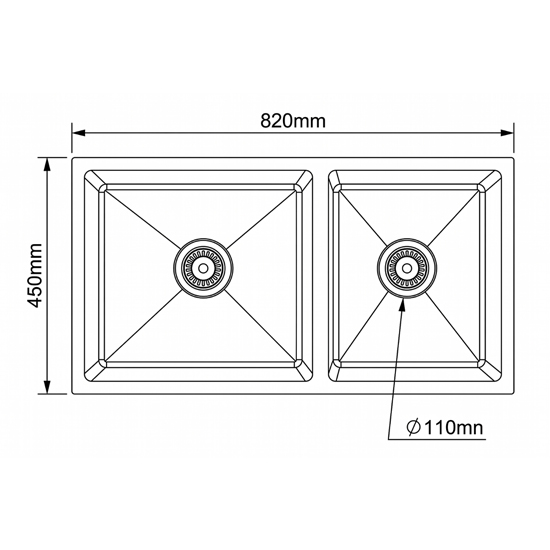 Chậu rửa bát Shoider ESD-8245 2 hố âm bàn Chậu rửa bát Shoider ESD-8245 2 hố âm bàn