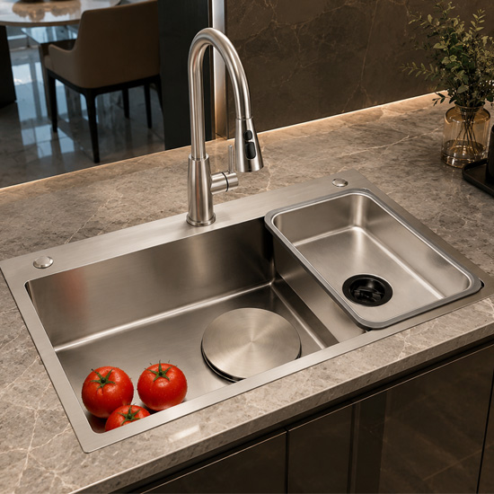 Chậu rửa bát Shoider MSD-7545 1 hố tặng kèm chậu nhỏ Chậu rửa bát Shoider MSD-7545 1 hố tặng kèm chậu nhỏ