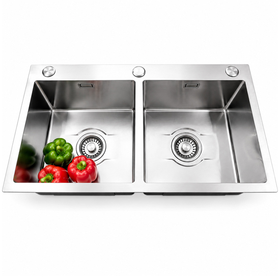 Chậu rửa bát Shoider LUXSD-8245 inox 304 2 hố cân
