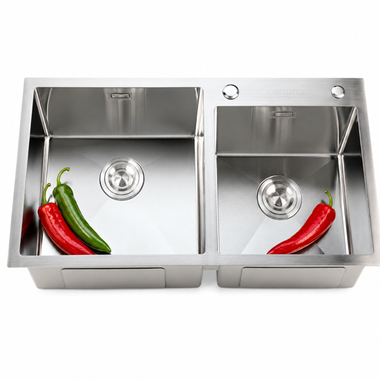 Chậu rửa bát Shoider ASD-8245L 2 hố lệch