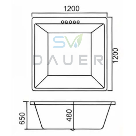 Bồn tắm xây SW Dauer SW-8332 kích thước 1m2 Bồn tắm xây SW Dauer SW-8332 kích thước 1m2