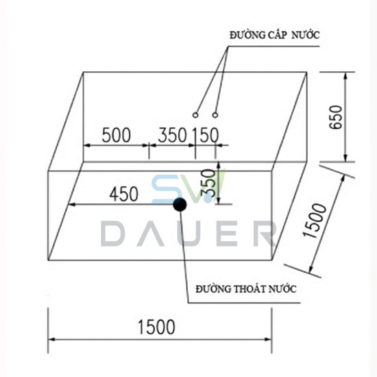 Bồn tắm xây SW Dauer SW-8074-1 kích thước 1m Bồn tắm xây SW Dauer SW-8074-1 kích thước 1m