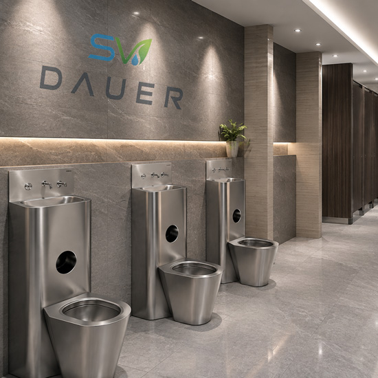 Bồn cầu inox SW Dauer SW433-90 kết hợp chậu rửa Bồn cầu inox SW Dauer SW433-90 kết hợp chậu rửa