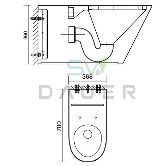 Bồn cầu inox SW Dauer SW603 thoát ngang Bồn cầu inox SW Dauer SW603 thoát ngang