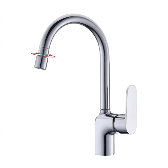 Vòi rửa bát SW Dauer SW7058-1 nóng lạnh màu trắng