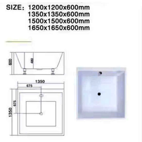 Bồn tắm SW Dauer SWD-1008 kiểu vuông chất liệu Acrylic Bồn tắm SW Dauer SWD-1008 kiểu vuông chất liệu Acrylic