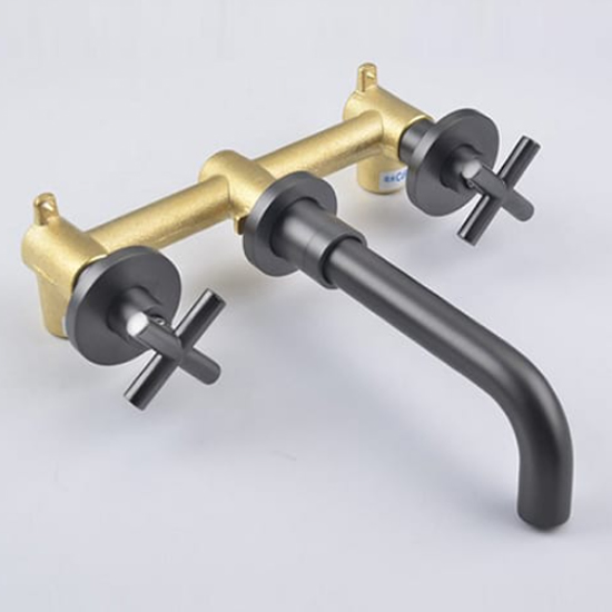 Vòi chậu lavabo âm tường Miken MKV-600002GR ghi xám