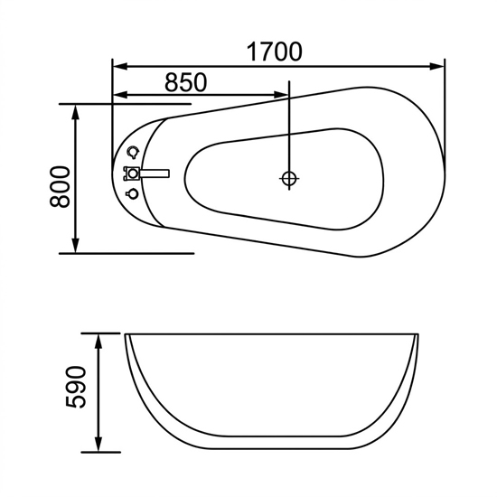 Bồn tắm SW Dauer DT-3004 kiểu dáng Oval chất liệu Acrylic Bồn tắm SW Dauer DT-3004 kiểu dáng Oval chất liệu Acrylic