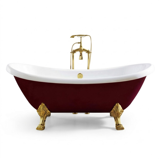 Bồn tắm SW Dauer G-0006 màu đỏ đô sang trọng chân rồng Bồn tắm SW Dauer G-0006 màu đỏ đô sang trọng chân rồng