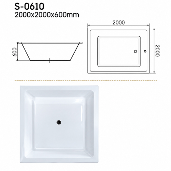 Bồn tắm xây SW Dauer S-0610 chất liệu nhựa Acrylic Bồn tắm xây SW Dauer S-0610 chất liệu nhựa Acrylic